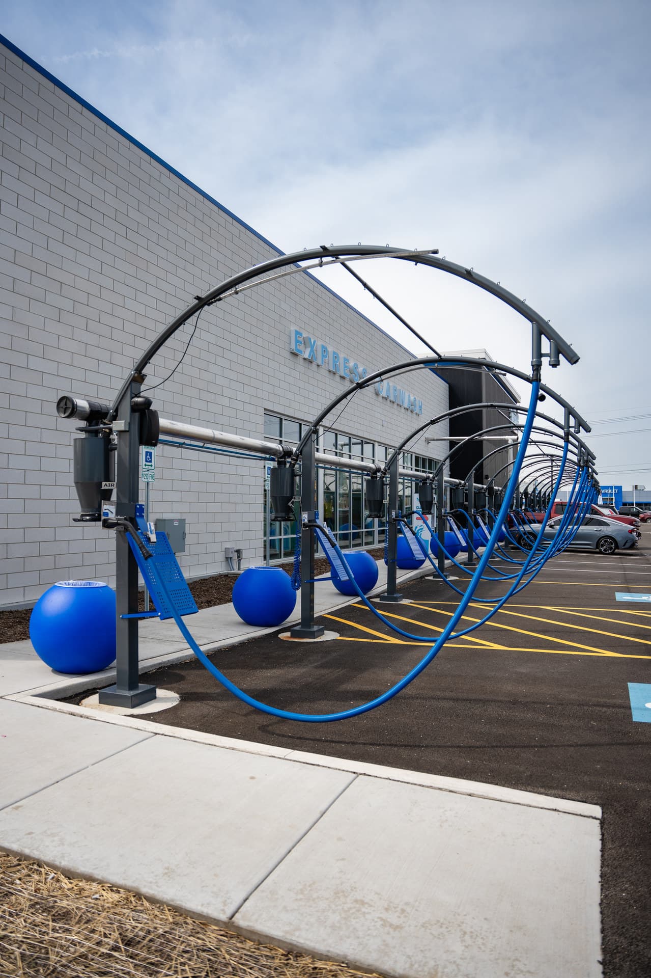 Free self-serve vacuum stalls at The Flow Express Car Wash