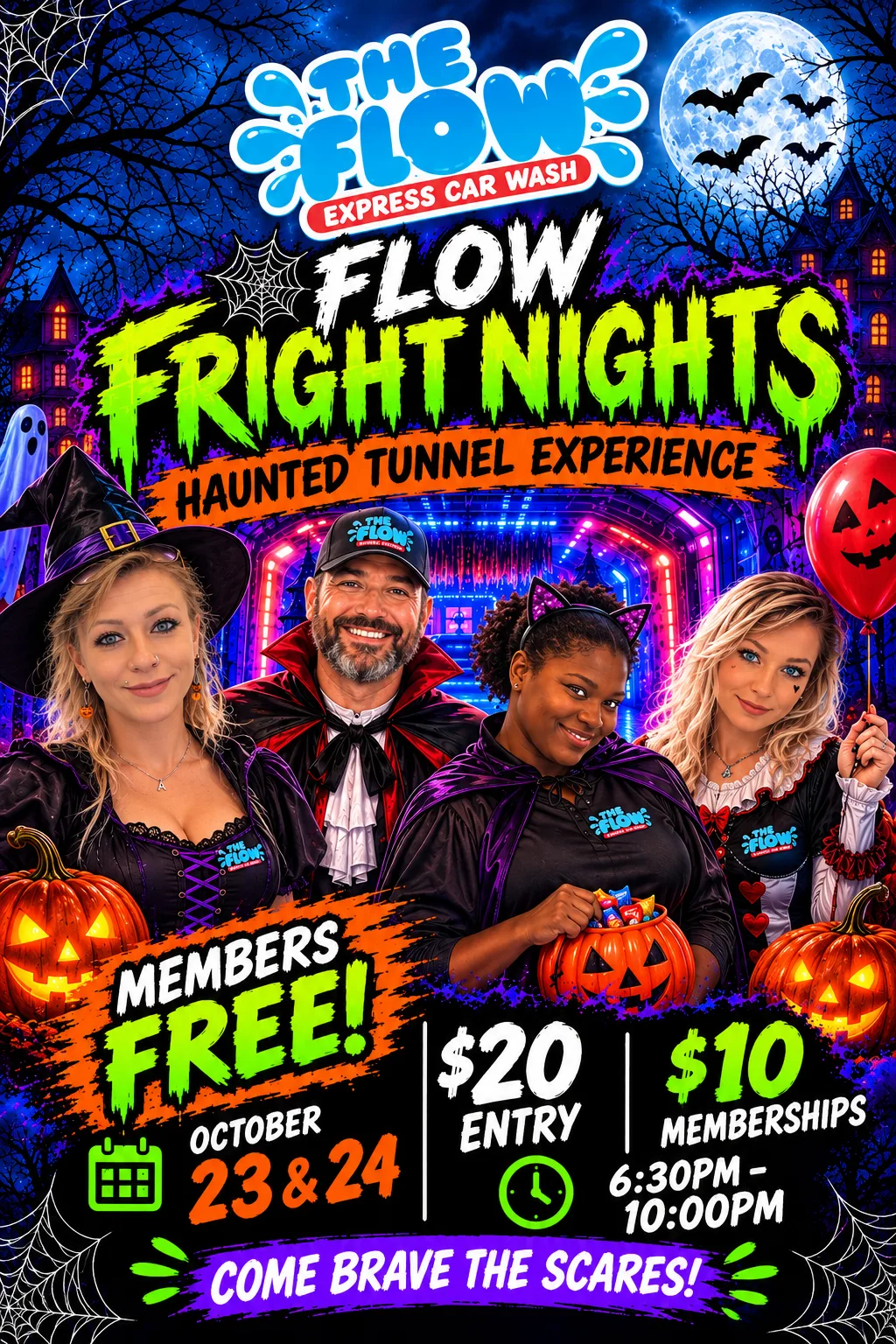 Flow Fright Nights: Haunted Car Wash flyer
